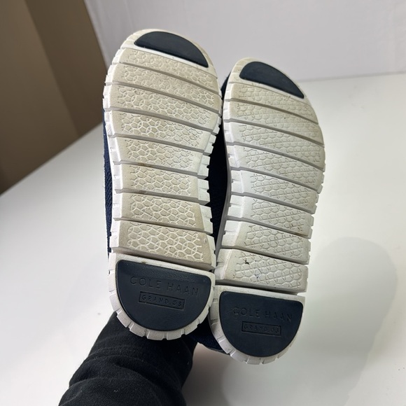 Cole Haan Blue and White Sneakers with Knit Upper - Picture 6 of 11